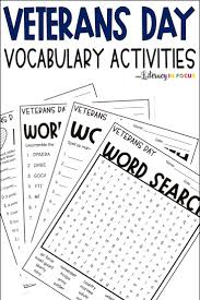 Celebrate Veterans Day With Vocabulary Activities Four Different Veterans Day Vocabulary Worksheets A Veterans Day Activities Vocabulary Worksheets Vocabulary