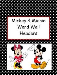 Mickey And Minnie Mouse Word Wall Headers Disney Themed Classroom Mickey Mouse Classroom Disney Classroom