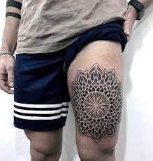 Large Mandala By Tattooist Neeno Geometric Dot Tattoo Dot Tattoo Ankle Tattoo Ideas