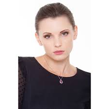 Heart Pendant Rubino Collana Collana Con Ciondolo A Forma Di Cuore In  Rubino Rosa, Rubino