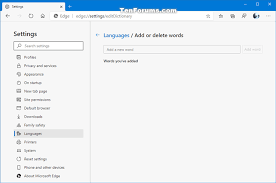 How To Add Or Remove Words For Spellcheck Dictionary In Microsoft Edge Tutorials