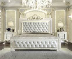 Check out our king size headboard selection for the very best in unique or custom, handmade pieces from our beds & headboards shops. Tribeca Bed In White Gloss Gold Brush Highlights Finish By Homey Design Hd 8091 B