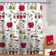 Peanuts Holiday 70 X 72 Shower Curtain With Hooks Multi With Images Holiday Shower Curtains Christmas Bathroom Christmas Shower Curtains