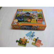 Large wooden jigsaw puzzle, comes in a convenient drawstring calico bag with swing tag picture. Borrow Bob The Builder Jigsaw Puzzle
