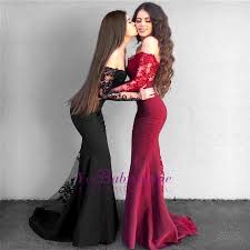 Red Lace Prom Dress 2019 Long Mermaid Party Gowns Prom Dresses With Sleeves Prom Dresses Long With Sleeves Black Long Sleeve Prom Dress
