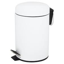 Bathroom waste bin in pmma. Tesco Round White Metal Slow Close 3litre Bin Tesco Groceries