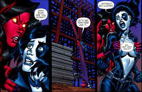 Marvel Heroes in Peril — Red She-Hulk molests Domino