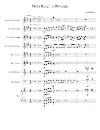 Meta Knight S Revenge Sheet Music For Piano Trumpet In B Flat Saxophone Alto Saxophone Tenor Guitar Mixed Ensemble Download And Print In Pdf Or Midi Free Sheet Music For Meta Knight S