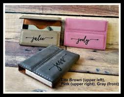 Makes a great gift for the new grad in your life or the consummate professional. Business Card Holder Leather Personalized Custom Engraved Etsy Business Card Holders Corporate Gifts New Job Gift