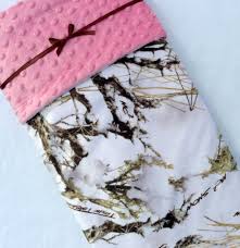 Baby Blanket True Timber Camouflage Minky Baby Blanket Mc2 Snow With Pink Dot Minky For Your Baby Girl