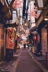 Japanese Street Jun Tai Li Art Wallpaper Anime Scenery Wallpaper Scenery Wallpaper Often glorifying japanese animation styles prevalent in the 1990s through early 2000s as well as hatsune miku, who is not part of anime and more part of a software called vocaloid. art wallpaper anime scenery wallpaper