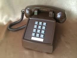 Push Button Phone Vintage Touchtone Chocolate Brown Phone Landline Phone Retro Phone