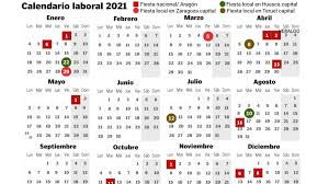 Jun 11, 2021 · como la mayoría de los presentes, también este zaragozano soñó con ponerse un traje de luces cuando tan solo era un niño. Calendario Laboral De 2021 En Zaragoza Huesca Y Teruel Todos Los Festivos Del Ano