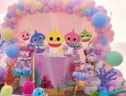 Pink Baby Shark In 2020 Candy Table Birthday Parties Shark Party