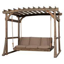 Outdoor furniture plus carries the pergola w/ swing hangers with fast, free shipping on orders swing bed and deck not included in base price. Backyard Discovery Claremont Lounger Wood Pergola Swing 1906631com The Home Depot