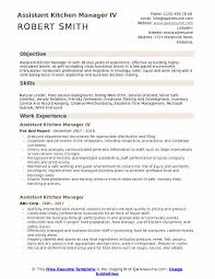 Assistant Kitchen Manager Resume Samples Qwikresume