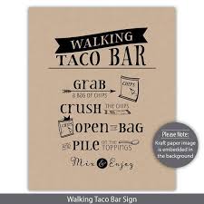 Throw a taco bar party for your next big celebration. Walking Taco Bar Sign Printable 3 Sizes 2 Versions Etsy In 2021 Walking Taco Bar Taco Bar Taco Bar Party
