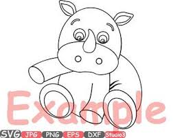 Download Elephant Rhino Outline Draw Clipart Safari Baby Animals Africa Jungle Zoo 749s