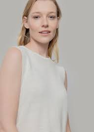 Women Recycled Linen Tank Top Alma White