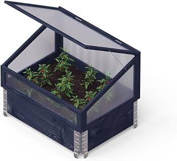 Upyard Kweekkas voor verhoogd bloembed, 80 x 60 cm, met afsluitbaar deksel, kleine broeikas van massief hout en uv-bestendig polycarbonaat, broeibed 80 x 60 x 40, zwart : Amazon.nl: Tuin, terras & gazon