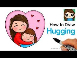 How To Draw Hugging Mom Easy Youtube Mom Drawing Mother And Daughter Drawing Cute Drawings