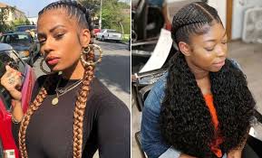 Two cornrows with stylish braided pattern. 23 Stylish Ways To Wear 2 Feed In Braids Page 2 Of 2 Stayglam