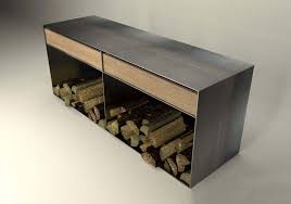 Design Metallmoebel Sideboard Brennholz Kaminholzaufbewahrung Aus Stahl Holz Eiche Stahlzart Kamin Holz Aufbewahrung Holzaufbewahrung Brennholzregal Innen
