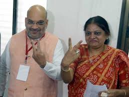 The economic times | a times internet limited product bjp president amit shah and his wife sonal shah cast their votes at polling booth in naranpura. Bjp National President Amit Shah And His Wife Showing Their Inked Fingers After Casting Votes At A Polling Station In Ahmedabad On Tuesday Uni Jammu Kashmir Latest News Tourism