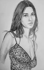 Portrait study in graphite and white chalk