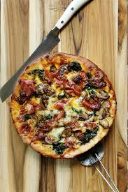 Deep Dish Prosciutto Spinach Mushroom Pizza Oven Version Recipe Prosciutto Pizza Blue Jean Chef Deep Dish