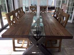 Round dining table with a handmade metal base. Industrial Dining Table With Oak Top And Metal Base Handmade Dining Table Metal Base Dining Table Industrial Style Dining Table