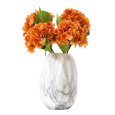 密度家居欧式秋色橘色绣球花仿真花假花客厅餐桌花艺套装 glass vase glass decor