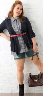 ニッセン ぽっちゃり女子のための等身大コーディネート重ね着風トップス レース使いショートパンツ ゆったりヒップ ファッション ぽっちゃり女子 ショートパンツ