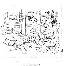 Over 100,000 pages to choose from. Clipart Of A Happy Male Radio Personality At Work Black And White Coloring Page Line Art By Alex Bannykh 64