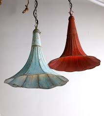 Pending Lamps From Recycled Gramophones Antique Lighting Steampunk Lighting Recycled Lamp
