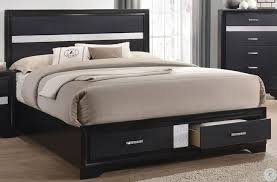 By cosmoliving by cosmopolitan (1) primrose black metal king size bed frame (2) rene gray king upholstered bed. Miranda Black King Storage Platform Bed From Coaster Coleman Furniture
