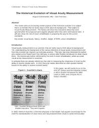 Pdf The Historical Evolution Of Visual Acuity Measurement