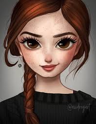 6) erase/hide the sketch lines (traditional/digital). Cartoon Girl With Freckles Drawing Novocom Top