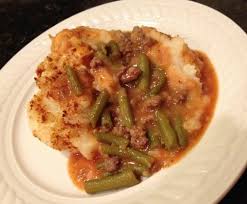 Mom S Hamburger And Green Bean Casserole Greenbean Casserole Recipe Green Beans Green Bean Casserole