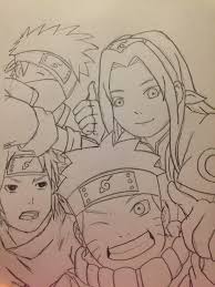 Naruto Team 7 Outline Sketch Naruto Drawings Naruto Team 7 Naruto Teams
