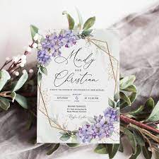 Lilac Wedding Invitation Template Lavender Wedding Etsy Lilac Wedding Invitations Purple Wedding Invitations Lavender Wedding Theme