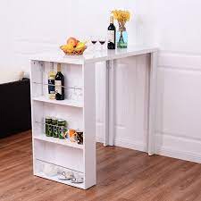 Maybe you would like to learn more about one of these? Costway Modern Bar Table Storage Shelves Pub Bistro Counter Kitchen Furniture White Walmart Canada