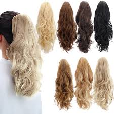 Ombre hair extensions available shades are black, brown, blonde, pink, purple. Free Beauty 18 Synthetic Claw Clip In Ponytail Hair Extensions Blonde Long Wavy Jaw Pony Tail Extension Drawstring Wrap Around Synthetic Ponytails Aliexpress