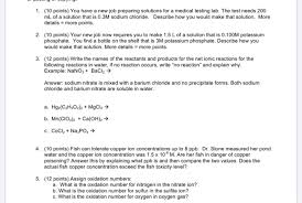 Solved 1 10 Points You Have A New Job Preparing Soluti Chegg Com