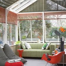 Klippan Sofa From Ikea With A Woven Whimsy Green Cover From Bemz Via Livingetc Modern Conservatory Dream Patio Conservatory Interiors
