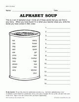 Hochwertige patchworkstoffe online kaufen bei stoffekontor.de. Alphabet Soup Printable 1st 3rd Grade Teachervision