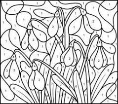 Snowdrop Printable Color By Number Page Hard Coloring Pages Stained Glass Patterns Free Colorful Drawings