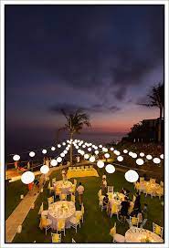palm trees and chinese lanterns by valentino ruya