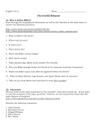 The salem witch hunts common lit answers / the salem witch hunts common lit answers : The Crucible Webquest