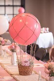 Pin By Jacqueline Ugarte On Special Occasions Balloon Baby Shower Centerpieces Baby Shower Balloons Hot Air Balloon Baby Shower